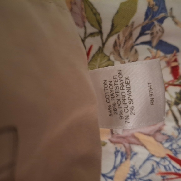 J Jill Authentic‎ Fit Slim Ankle Pants Womens Size 18 Floral Cotton Blend - Picture 5 of 10